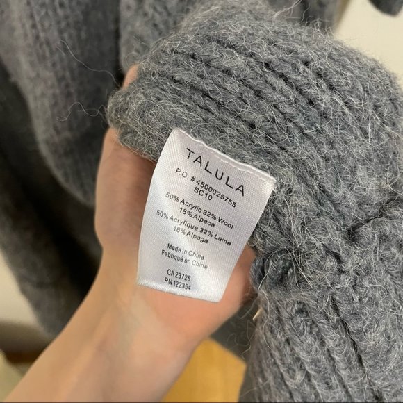 Aritzia Talula Open Front Cardigan Long Length Wool Blend Grey - Picture 5 of 8